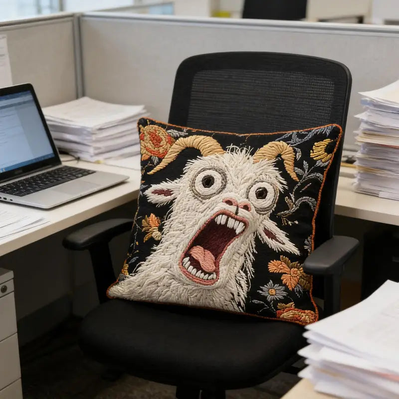 Screaming Goat Pillow Cover 45x45cm Soft Plush Decorative Throw Pillow Case for Sofa