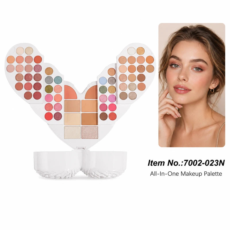 Foldable Heart Makeup Palette Set All-in-One Eyeshadow Blush Concealer Highlighter Kit
