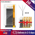Eyelash Extensions 3D 4D 5D W Shape Set - Multiple Lengths & Colors