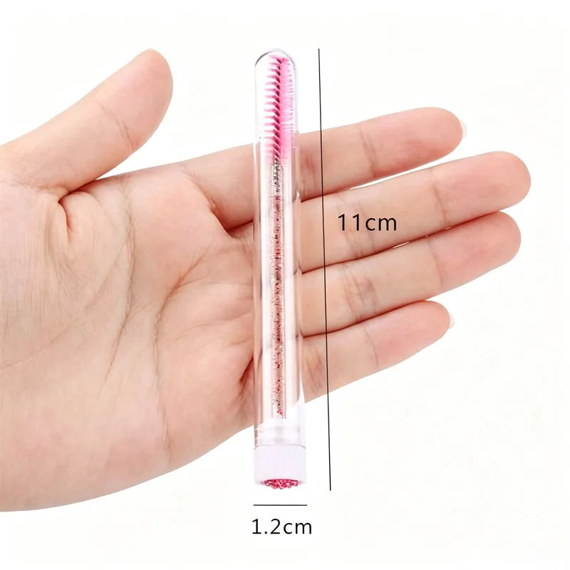 Disposable Eyelash Brush Tubes Pack - Dust-Proof Makeup Wands for Lash Care