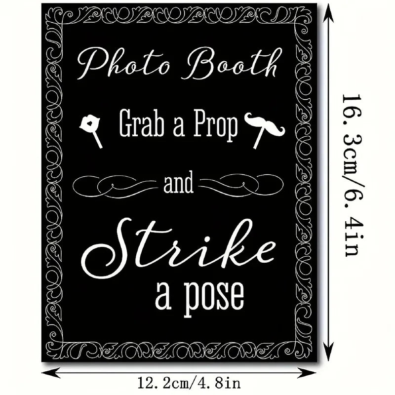 Wedding Photo Booth Props Set Mustache Lips Glasses for Bridal Shower & Party