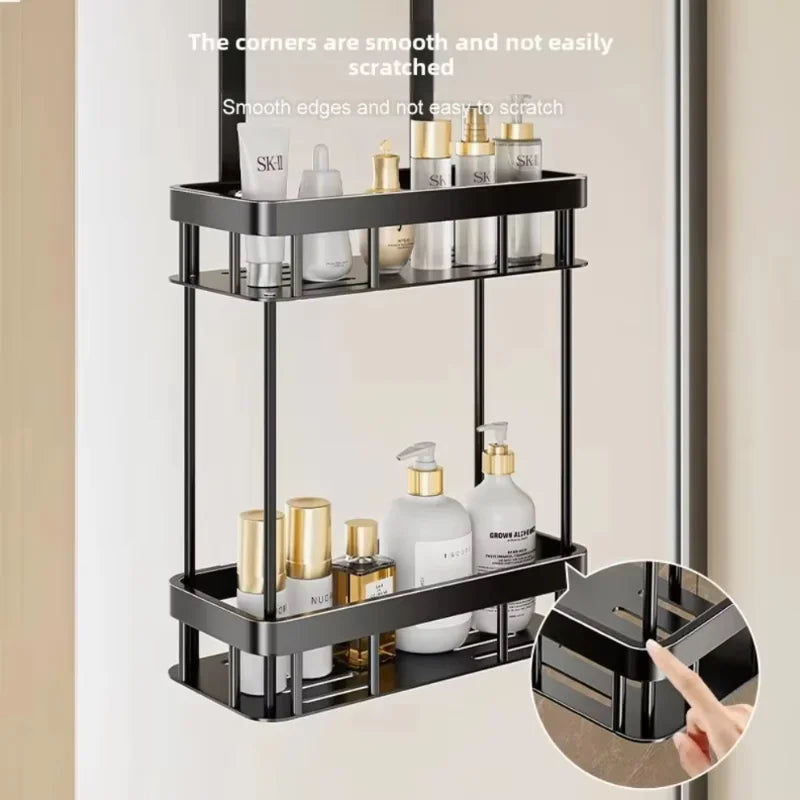 2-Tier Over Door Shower Caddy No Drill Rustproof Bathroom Organizer