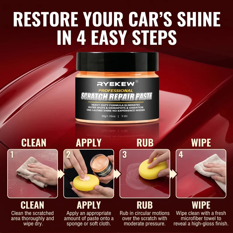 Car Scratch Remover Wax 30g - Quick & Easy Vehicle Paint Repair Kit