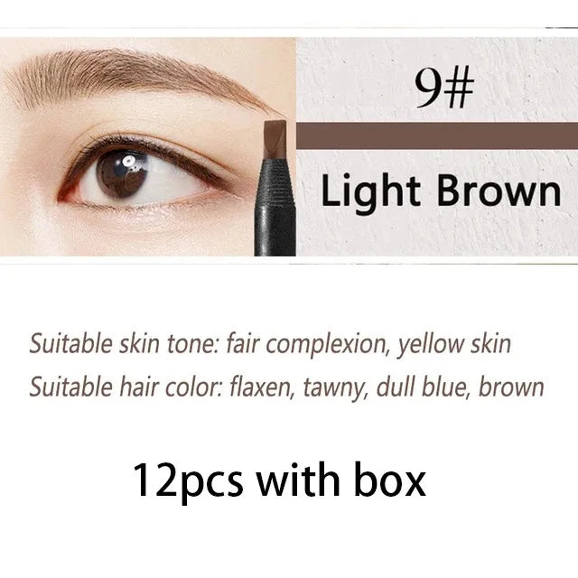 Waterproof Microblading Eyebrow Pencil Set - Long-lasting, Natural Finish, Multiple Colors