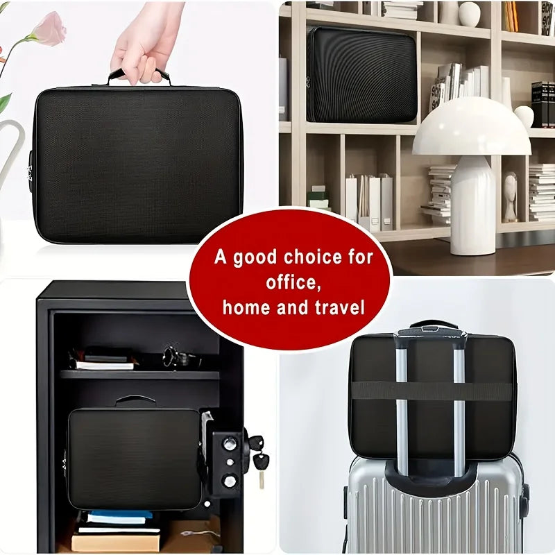 Large Capacity Portable Family Storage Bag with Anti-Theft Password Lock - Durable Document Organizer