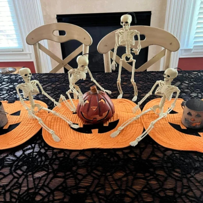 Halloween Skeleton Skeleton Set - Posable Human Bones Decor for Haunted House & Party