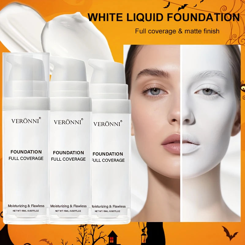 Matte White Liquid Foundation Makeup Stick - Buildable, Waterproof & Long-Lasting