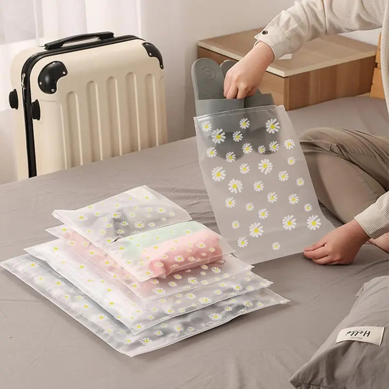 Reusable Clear Travel Storage Bags Set for Clothes and Accessories