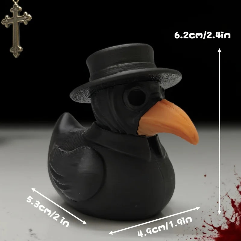 Halloween Gothic Duck Ornaments - Dark Retro Desktop Decor, Fun Small Objects