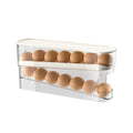 Bi-Layer Egg Storage Box with Automatic Rolling Rack - Refrigerator Egg Organizer