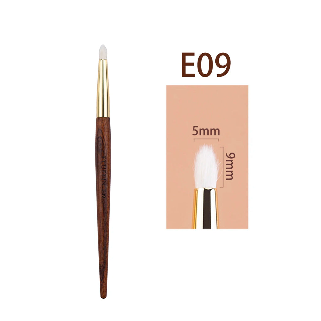 Eye Shadow Crease Brush - Goat Hair Blending Makeup Tool with Copper Rosewood Handle