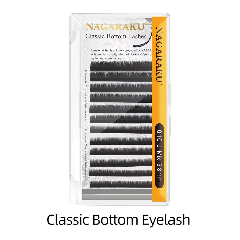 Eyelash Extension Makeup Tools - Classic Ellipse Bottom Lashes 5-7mm Black