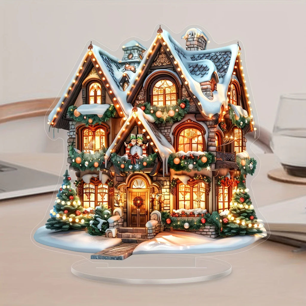 Festive Christmas Decoration Panel - Multi-Functional Desktop Decor for Home & Office