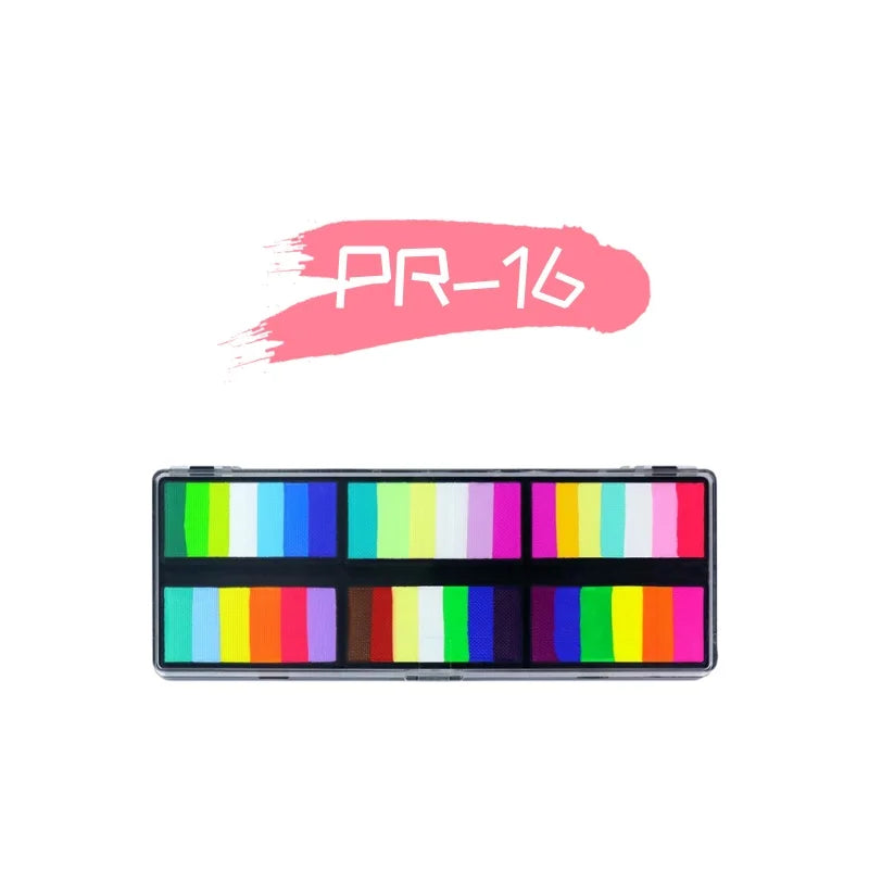 2-in-1 Rainbow Face Paint Kit Water-Activated Body Art & Makeup Palette