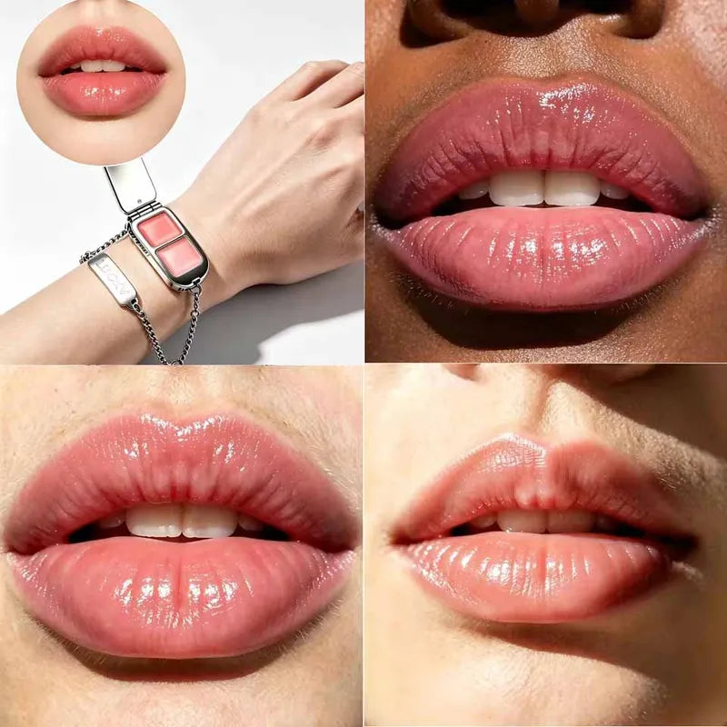 Multi-Color Lip Gloss Bracelet Set with Water Moisturizing Lip Makeup Tool