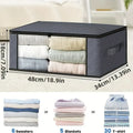 35L Foldable Fabric Storage Bags with Clear Viewing Window for Clothes & Bedding