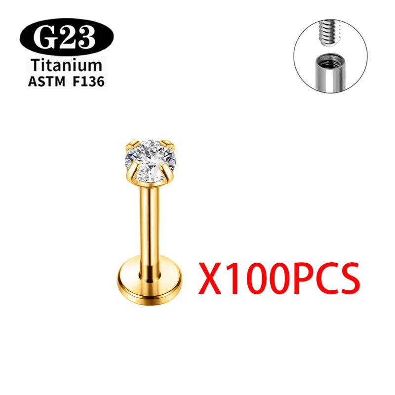 Wholesale Titanium Body Jewelry Labret Nose Stud Earring for Tragus Helix Cartilage