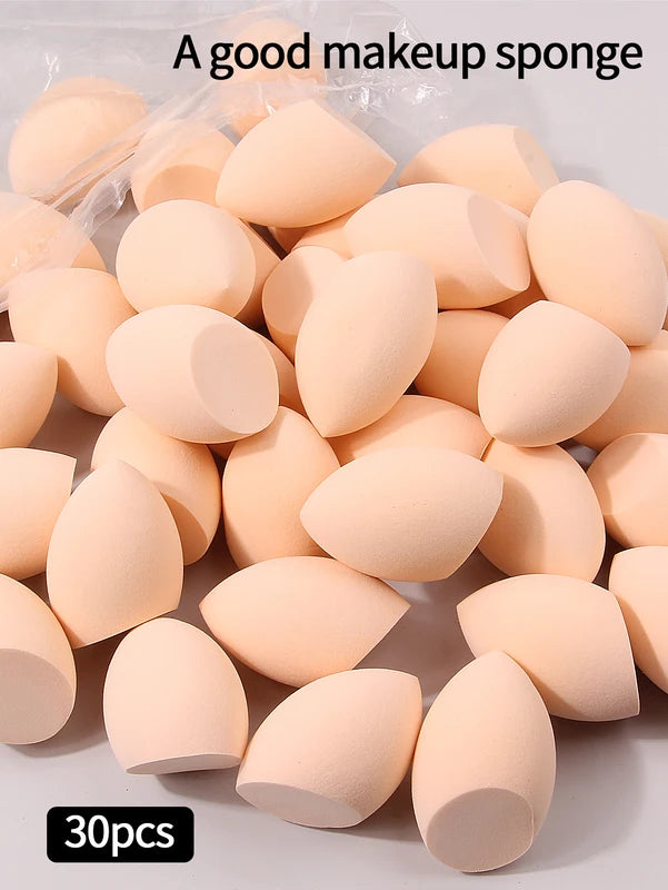 30pcs Makeup Sponge Blending Egg Set - Multicolor, Latex-Free, Suitable for Liquid, Cream & Powder