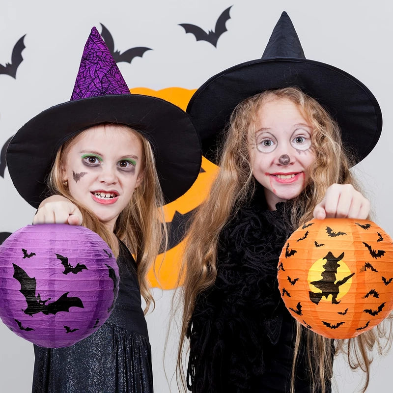 Halloween 3D Paper Pumpkin Lantern Set - Foldable Hanging Decor for Haunted House & Party