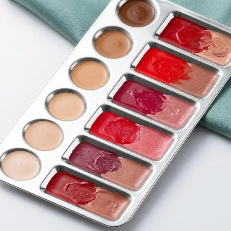 Aluminum Paint Palette for Artists - Lightweight Multi-Shape Mixing Tray