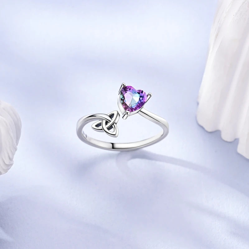 Sterling Silver Celtic Knot Love Open Rings for Women Girls Jewelry