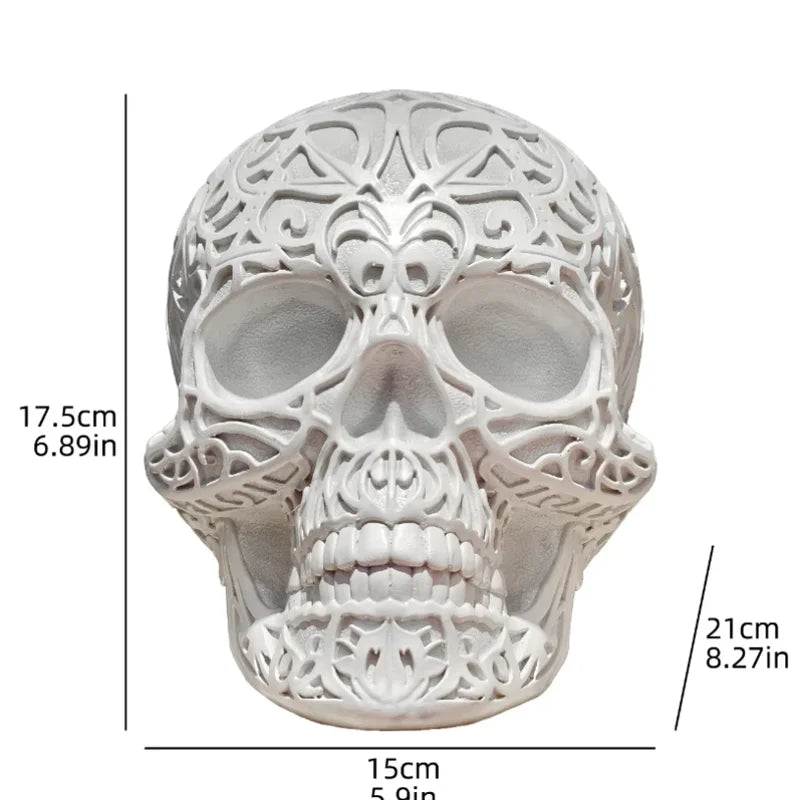 Halloween Skull Head Home Decor Resin Skull Figurine for Bedroom Living Room Entryway