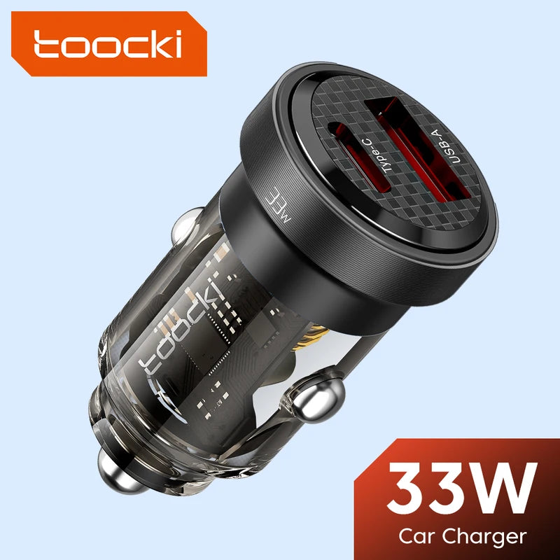 33W Fast Car Charger with USB Type C PD QC 4.0 for Smartphone & Tablets