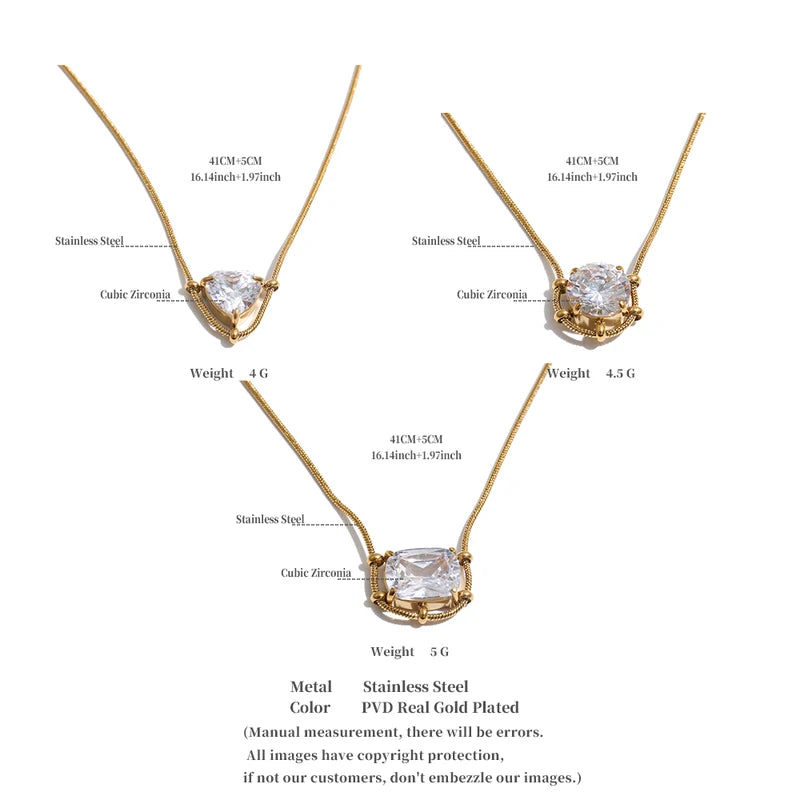 Delicate Heart & Round Pendant Necklace - Stylish Jewelry Gift