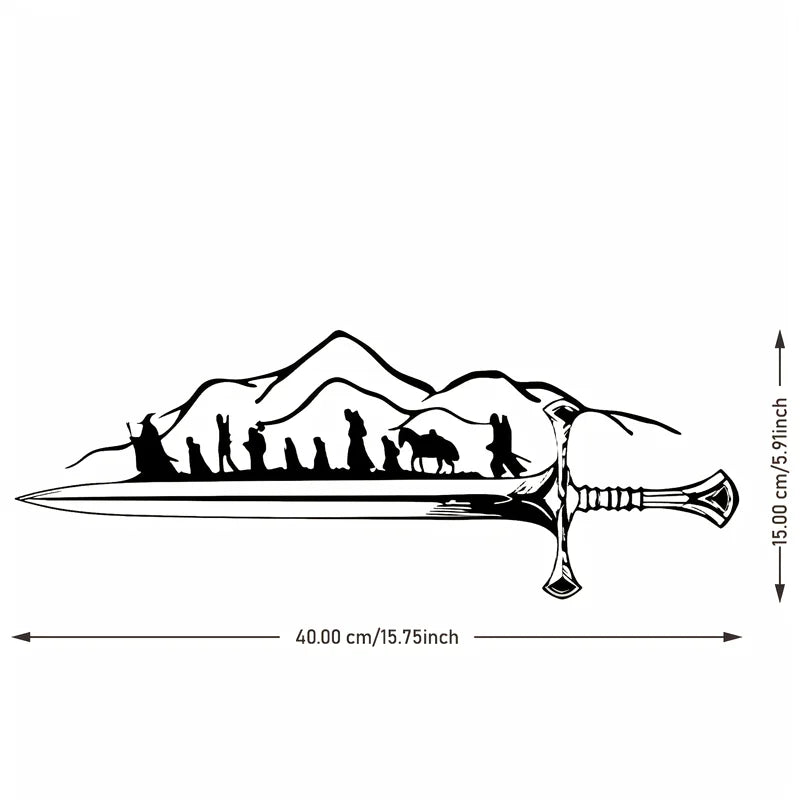 LOTR Fellowship of the Ring Metal Wall Art - Fantasy Iron Silhouette Decor