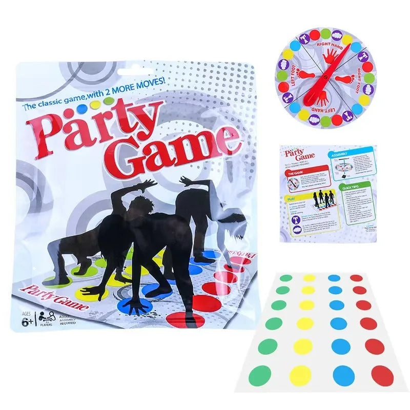 Family Indoor Outdoor Twister Party Game - Body Twisting Interactive Group Sports Toy