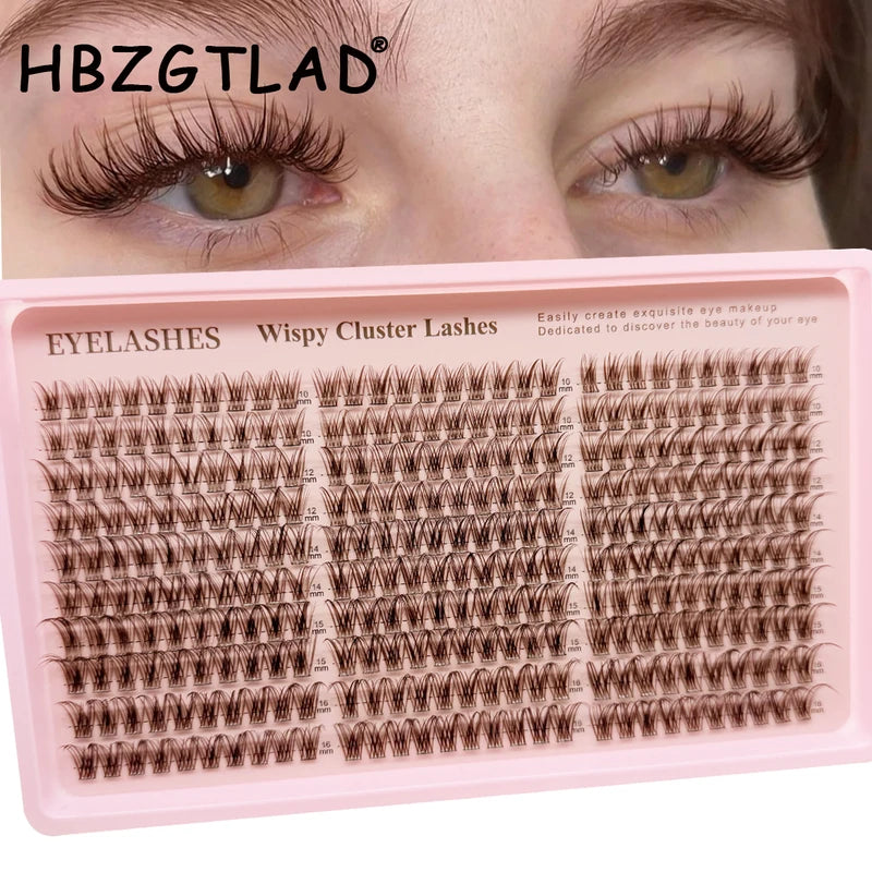 False Eyelash Clusters 5D Volume D Curl Spikes & Bottom Lash Attachments