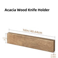16-Inch Wall-Mounted Magnetic Knife Holder in Acacia Wood - Kitchen Organizer