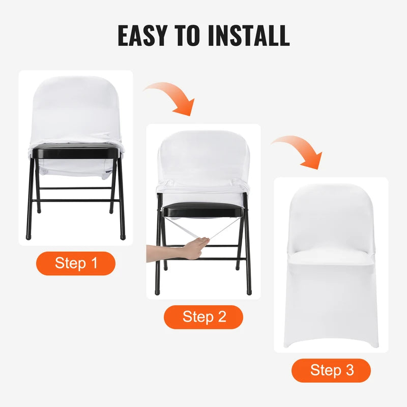 12-Pack Elastic Spandex Wedding Chair Covers for Banquets and Parties