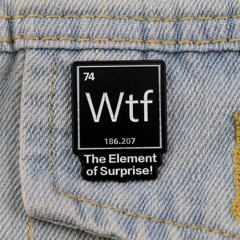 Chemical Element 74 Enamel Pins Lapel Badge Jewelry Gift for Women Men