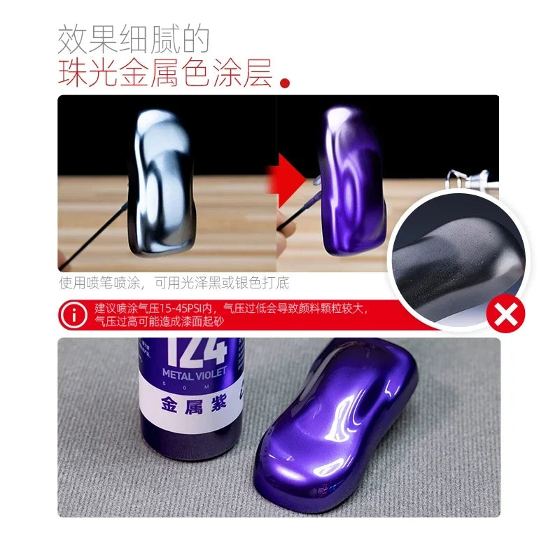 Pre-Mixed Oil-Based Metallic Paint for Model Building 50ml - DIY Hobby Tools