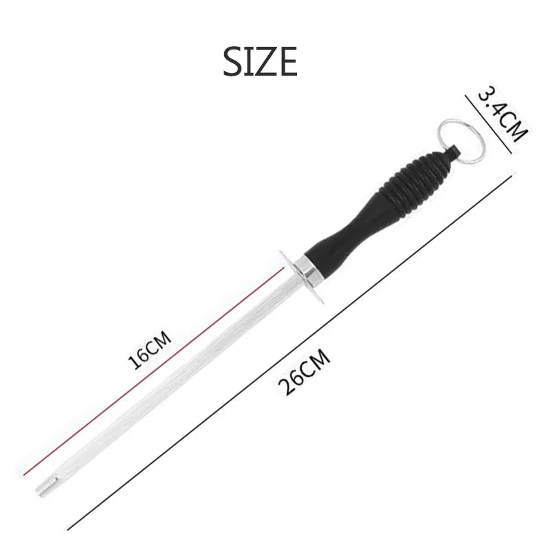Professional Carbon Steel Knife Sharpener Rod with ABS Handle - Durable Kitchen Tool