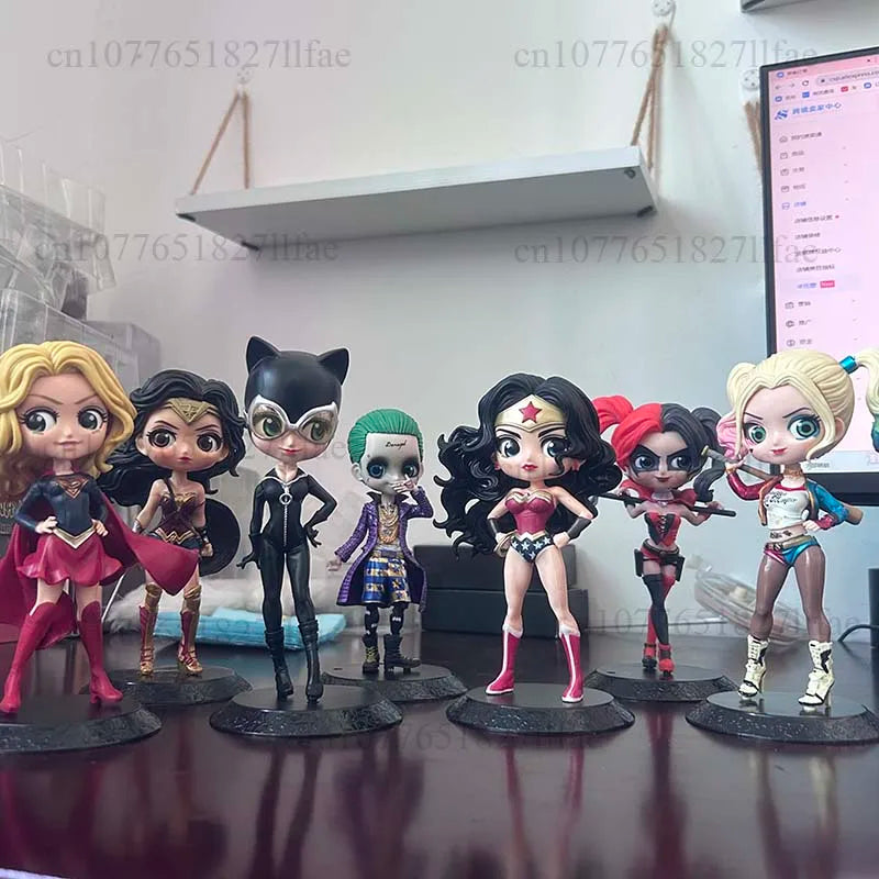 Action Figure Toys Set - Harley Quinn Joker Cat Wonder Woman Doll Gift for Children
