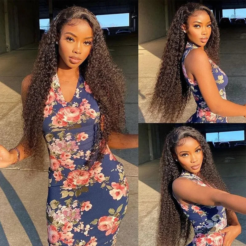 Deep Water Wave Lace Front Wigs for Black Women - Curly Human Hair, 13x6, 20-28 Inches