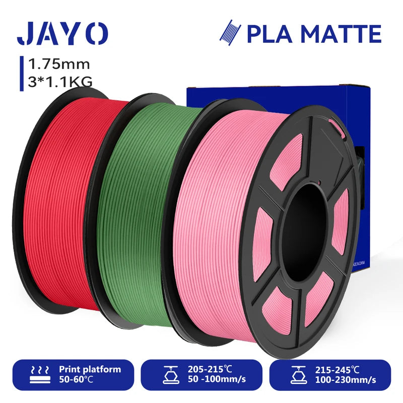PLA Matte 3D Printer Filament 1.75mm Neatly Wound 1.1kg for Smooth Prints
