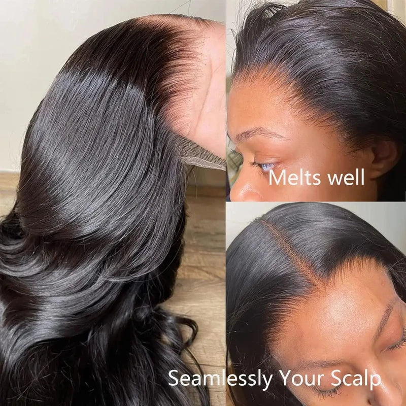 Brazilian Human Hair Wigs 13x4 Lace Front Pre Plucked Transparent HD Frontal