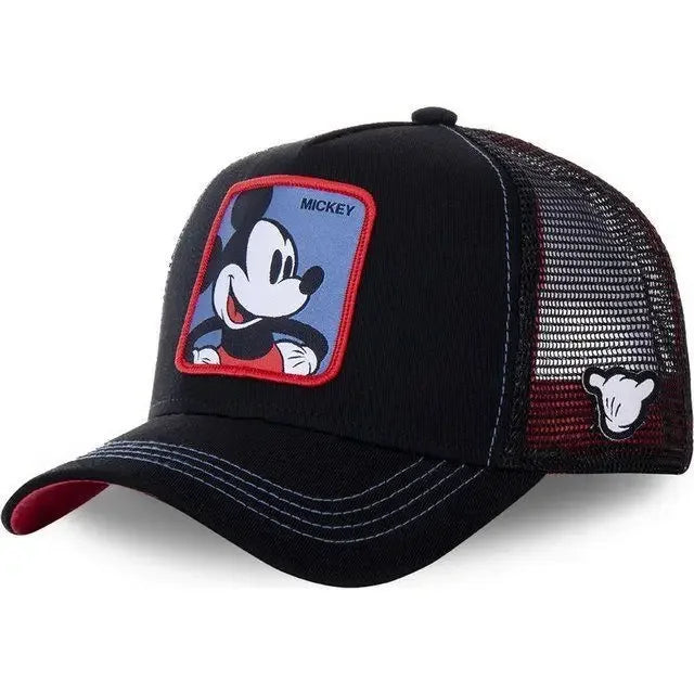 Kawaii Mickey Mesh Back Baseball Cap - Adjustable Sun Hat for Outdoor Streetwear