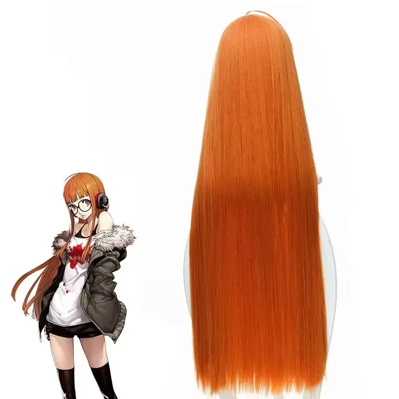 Anime Futaba Sakura Wig Cosplay Costume for Women Long Synthetic Hair Halloween Role Play