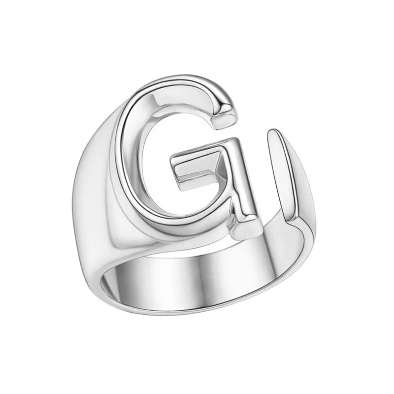 4pcs Letter Rings GUTS Punk Style Adjustable Jewelry for Women Men