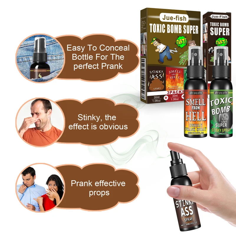 Safe Fart Prank Spray Kit - Hilarious Poop Scented Toy for Gag Gifts, Party Pranks