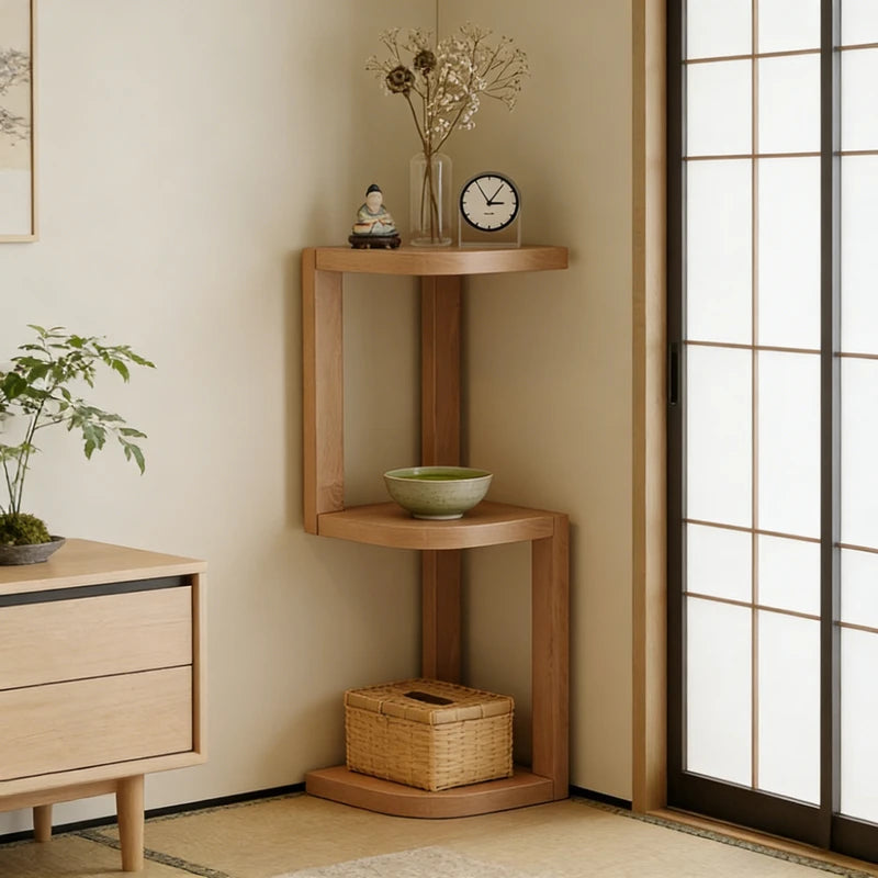 Narrow Corner Bedside Cabinet - Movable Storage Shelf for Small Spaces