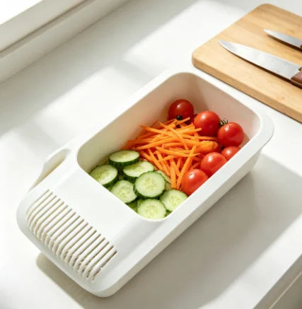 Microwave Pasta Cooker with Strainer - Reusable Plastic Noodle Steamer for Kitchen