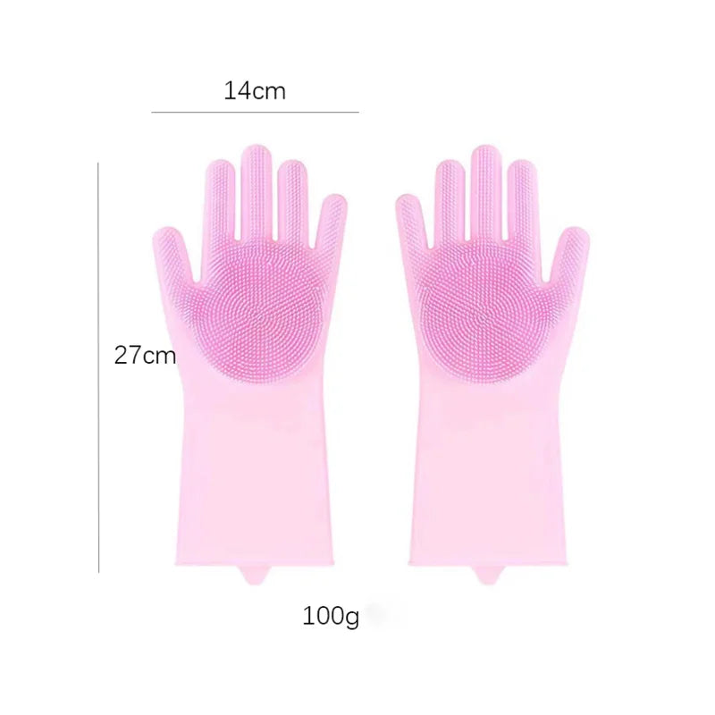 Pet Grooming Bathing Gloves Silicone Hair Removal Scrubber for Dogs Cats - Massaging Cleaning Tool