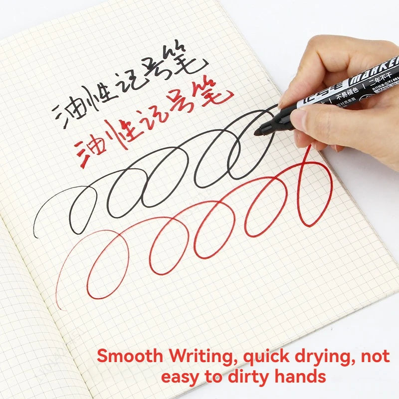 Permanent Waterproof Paint Marker Pen Set - Quick Drying, Oily & Metal Surfaces