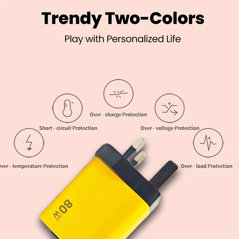 Olaf 3-in-1 80W Fast USB-C Charger with Retractable Cable for iPhone, iPad, Laptop