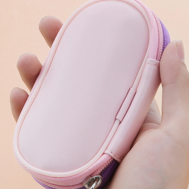 Mini Makeup Brush Set Travel Portable Cosmetic Tool Kit - 10 Pink Handles